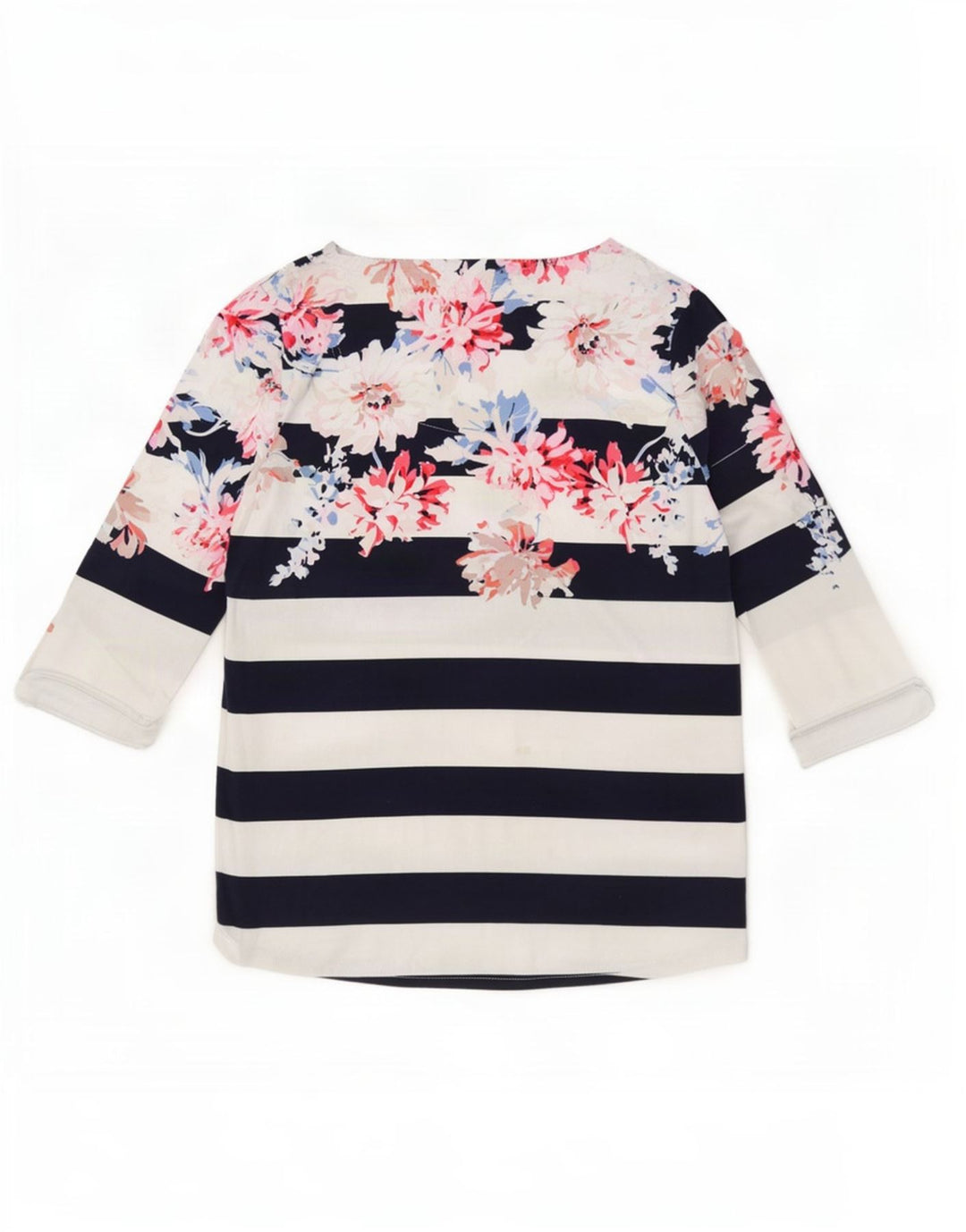 Joules Dame Top 3/4 ærmer UK 14 Medium White Floral Bomuld