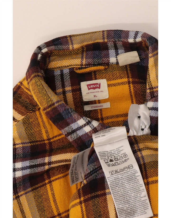 Levi's Herre Standard Fit Flanellskjorte XL Gul Plaid Bomuld