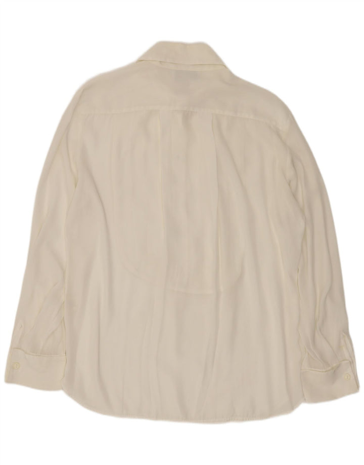 NYD Dame Loose Fit Pullover Shirt UK 14 Medium White Polyester