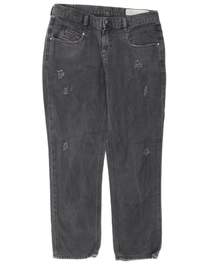 Diesel Dame Belthy-Ankel Distressed Slim Straight Jeans W29 L27 Grå