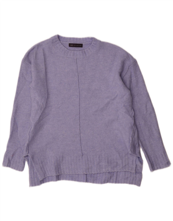 Marks & Spencer Dame sweater med rund hals DK 14 Medium Blue Acryl