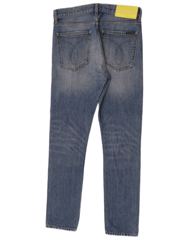 Calvin Klein Herre Distressed Slim Jeans W29 L30 Blå Bomuld