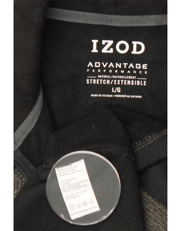 IZOD Mens Tracksuit Top Jacket Large Grey Colourblock Polyester Vintage Izod and Second-Hand Izod from Messina Hembry 