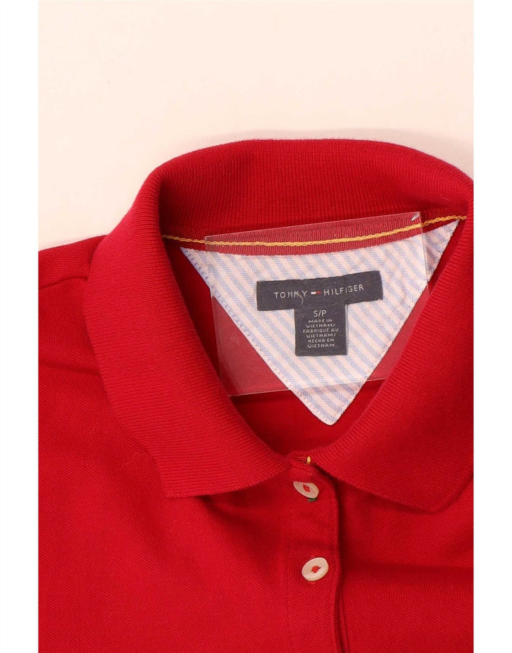 Tommy Hilfiger Dame Polo Shirt UK 10 Lille Rød