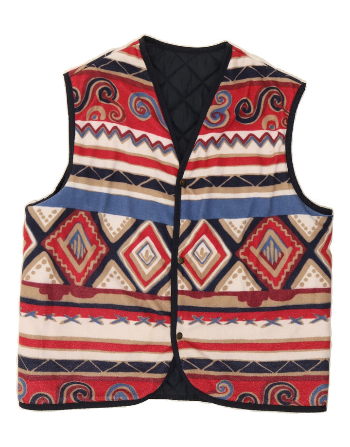 VINTAGE Mens Reversible Quilted Gilet UK 40 Large Black Vintage Vintage and Second-Hand Vintage from Messina Hembry 