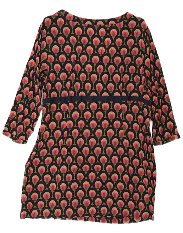 Boden Dame 3/4 ærmet A-line kjole UK 18 XL Flerfarvet Geometrisk