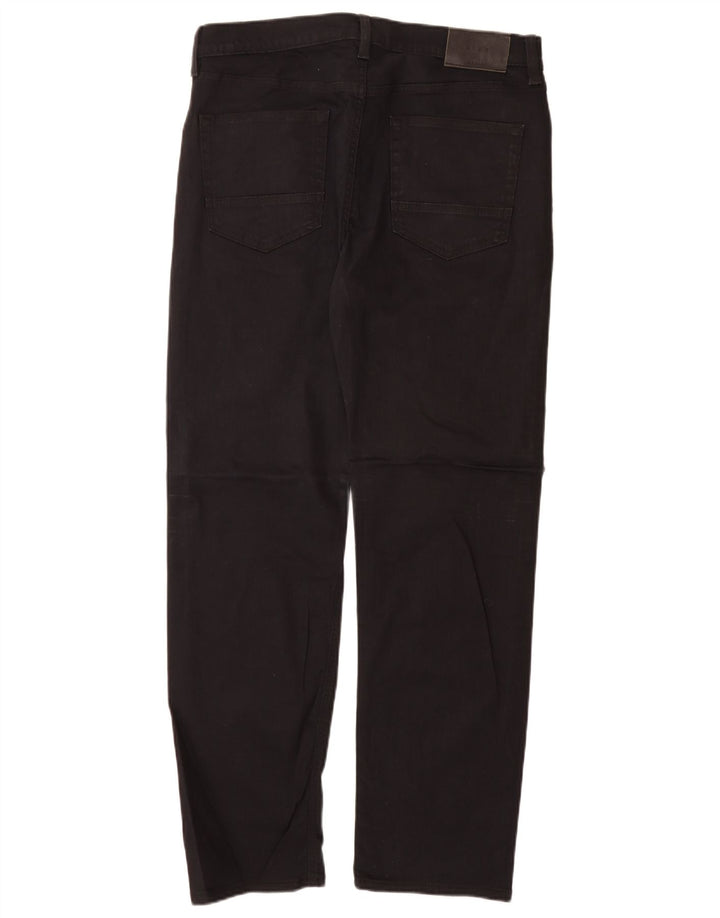 Marks & Spencer Herre Regular Straight Jeans W34 L31 Sort Bomuld