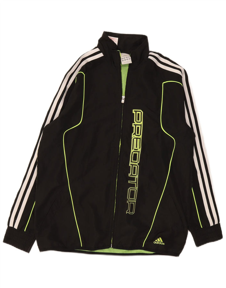 Adidas drenge grafisk træningsdragt topjakke 13-14 år stor sort polyester