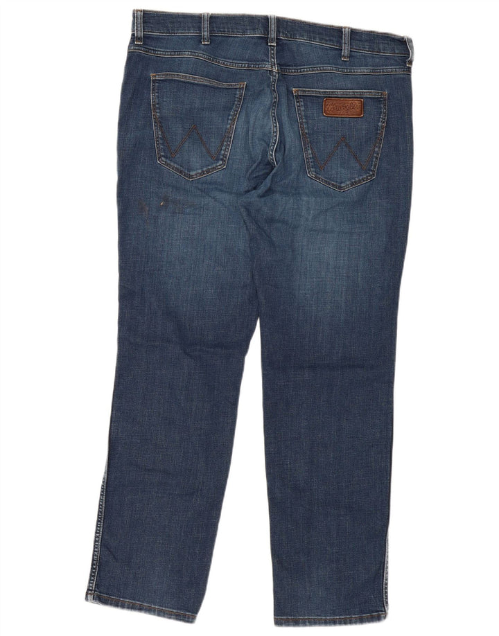 WRANGLER Herre Greensboro Straight Jeans W36 L30 Blå Bomuld
