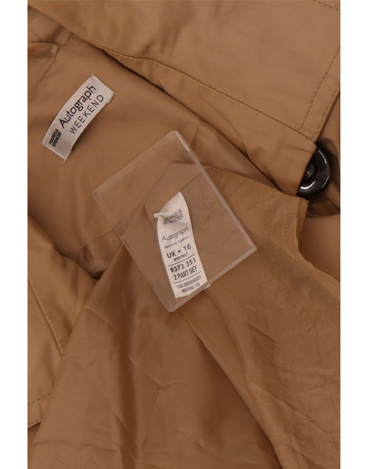 Marks & Spencer Womens Autograph Trench Coat UK 16 Stor brun bomuld