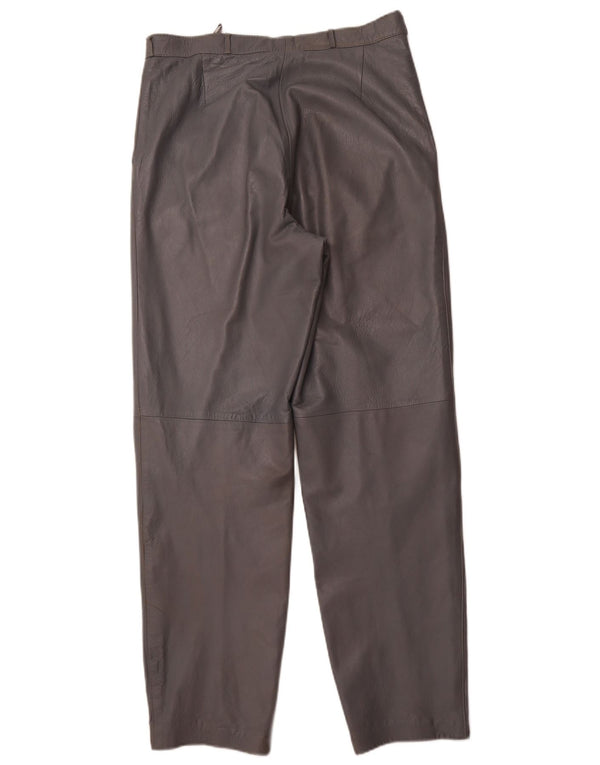 VINTAGE Højtaljede bukser til kvinder IT 46 Large W30 L31 Grå læder