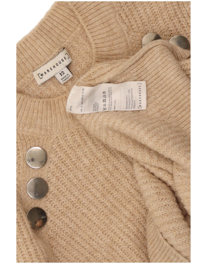 WAREHOUSE Dame sweater med rund hals DK 12 Medium Beige Akryl