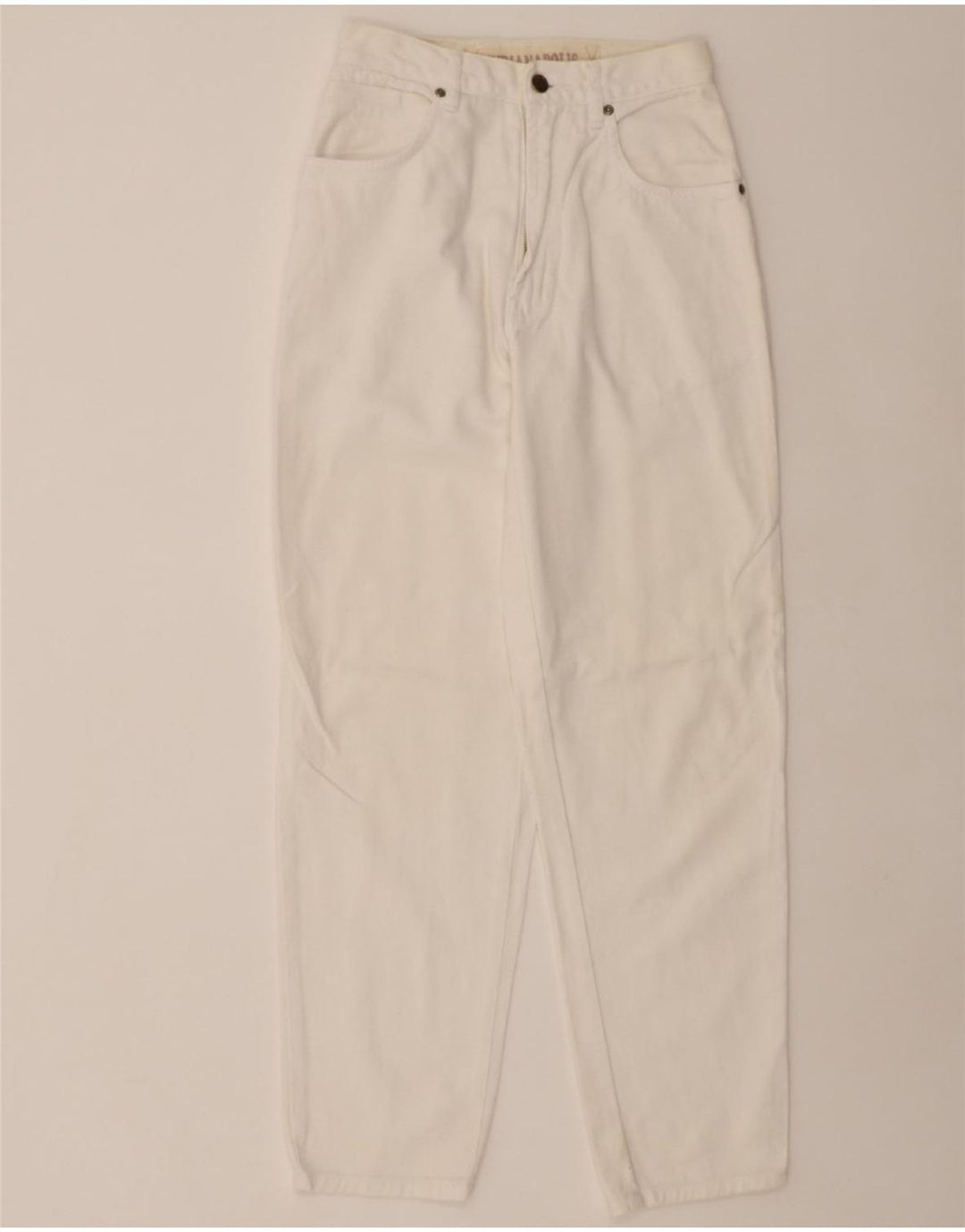 VINTAGE Womens Tapered Jeans W27 L31 White Cotton Vintage Vintage and Second-Hand Vintage from Messina Hembry 