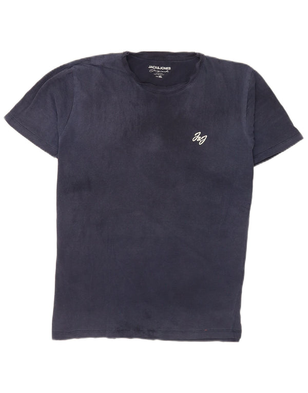 Jack & Jones herre T-shirt top XL marineblå bomuld