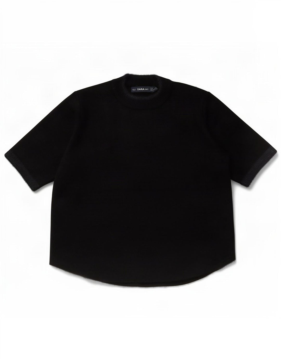 Zara Kortærmet Crop Top UK 10 Small Black