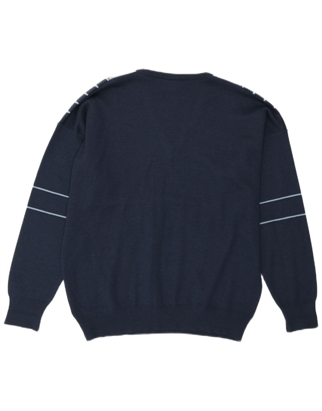 Gabicci Herre V-hals trøje Sweater Large Navy Blue Colourblock