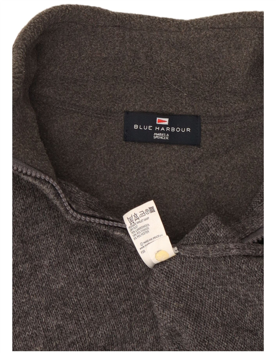 Marks & Spencer Herre Blue Harbor Zip Neck sweater lille grå