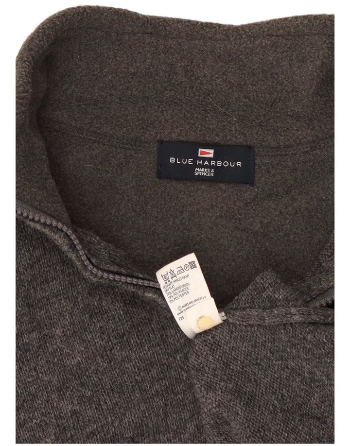 Marks & Spencer Herre Blue Harbor Zip Neck sweater lille grå