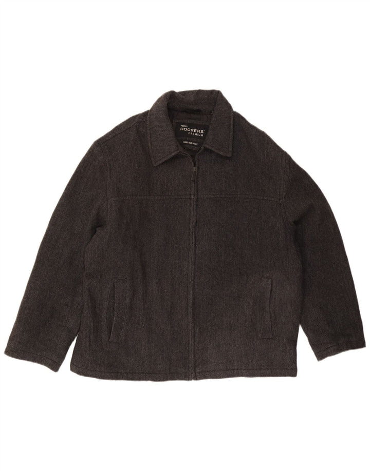 Dockers Herre Bomber Jacket UK 42 XL Grå Sildebensuld