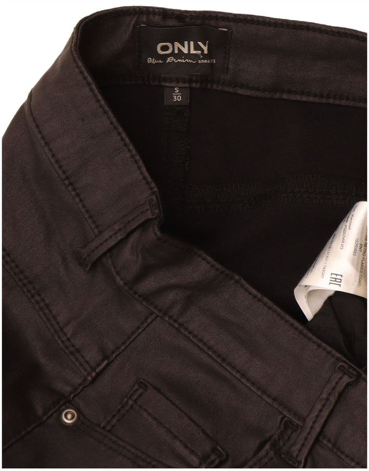 Only Womens Flare Casual Bukser Small W26 L30 Black Viscose