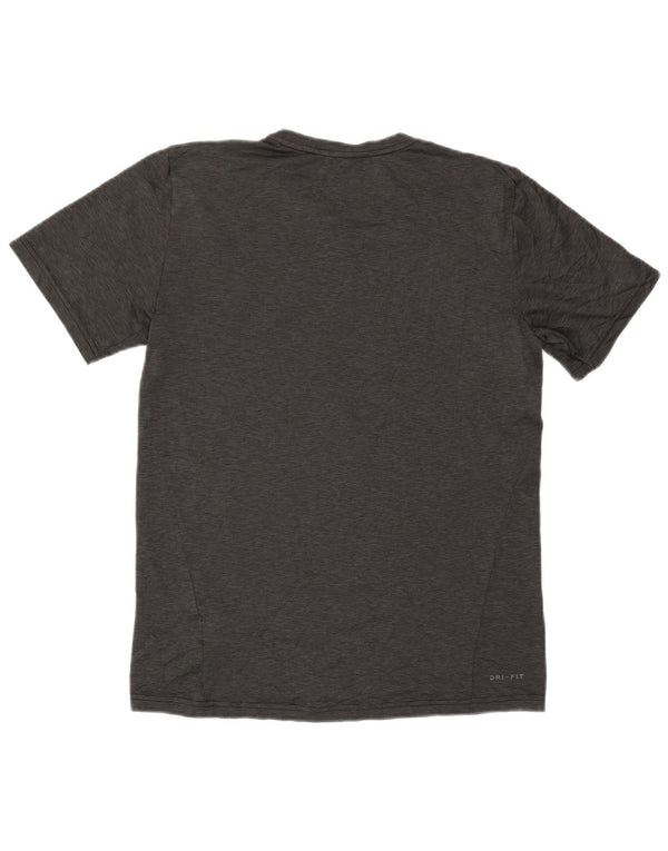 Nike Mens Dri Fit T-Shirt Top Medium Grey Flecked Polyester