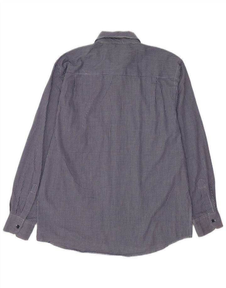 Pierre Cardin Herre Regular Fit skjorte XL Marineblå Gingham Polyester