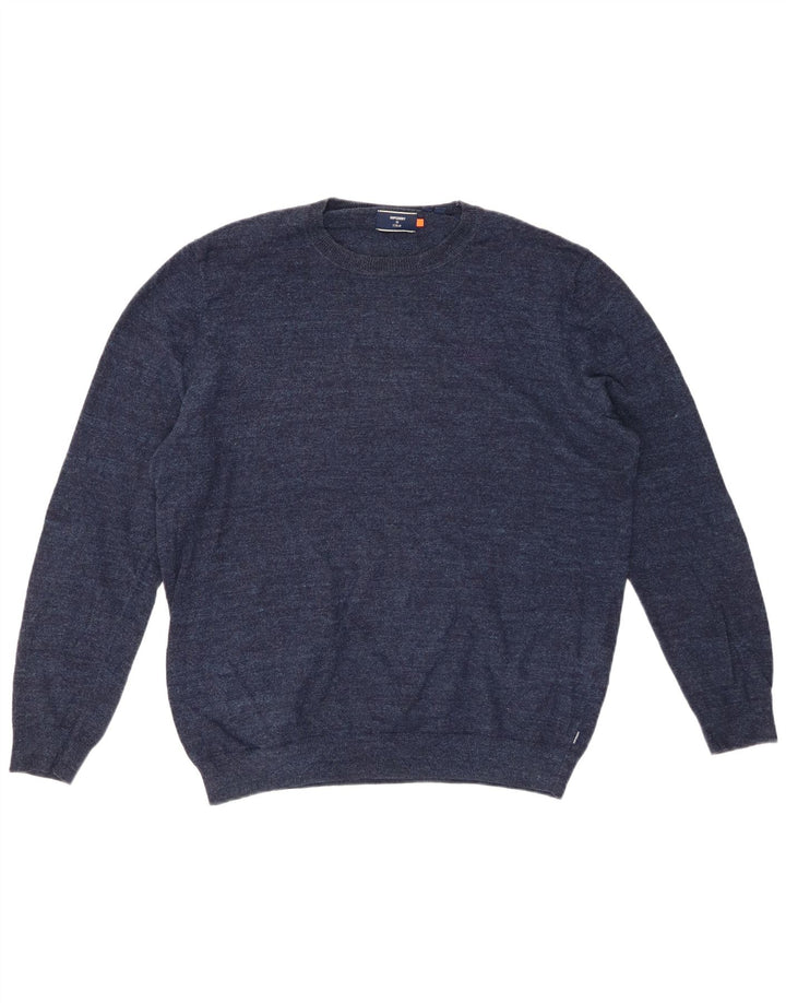 SUPERDRY Herre sweater med rund hals XL marineblå bomuld