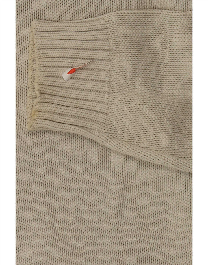 Murphy & Nye Herre Zip Neck Jumper Sweater Medium Beige Bomuld