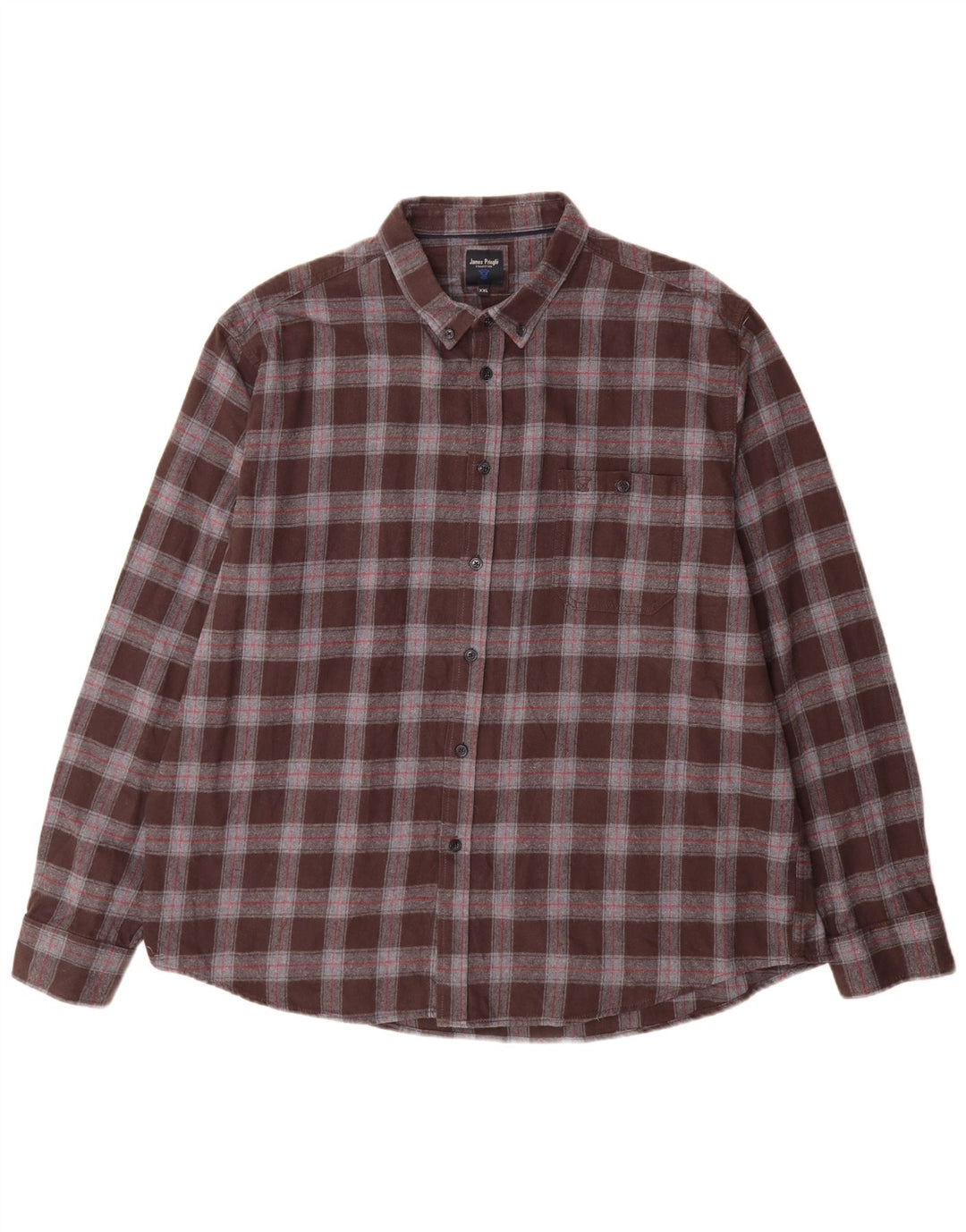 James Pringle herre flannelskjorte 2XL brun ternet bomuld
