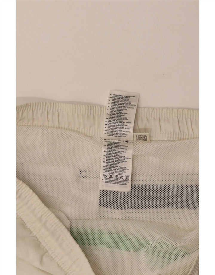 ADIDAS Mens Graphic Swimming Shorts Small White Colourblock Polyester