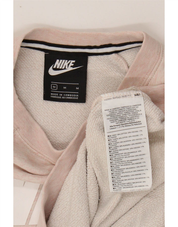 NIKE Womens Graphic Sweatshirt Jumper UK 14 Medium Pink Cotton