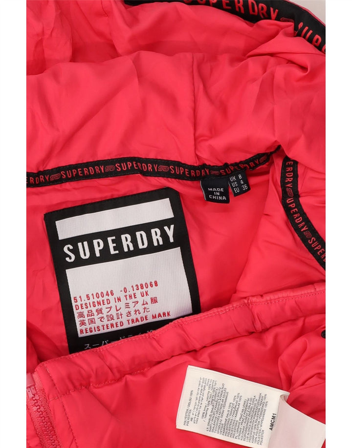 Superdry Polstret hættejakke til kvinder UK 8 Small Pink Flecked Polyester