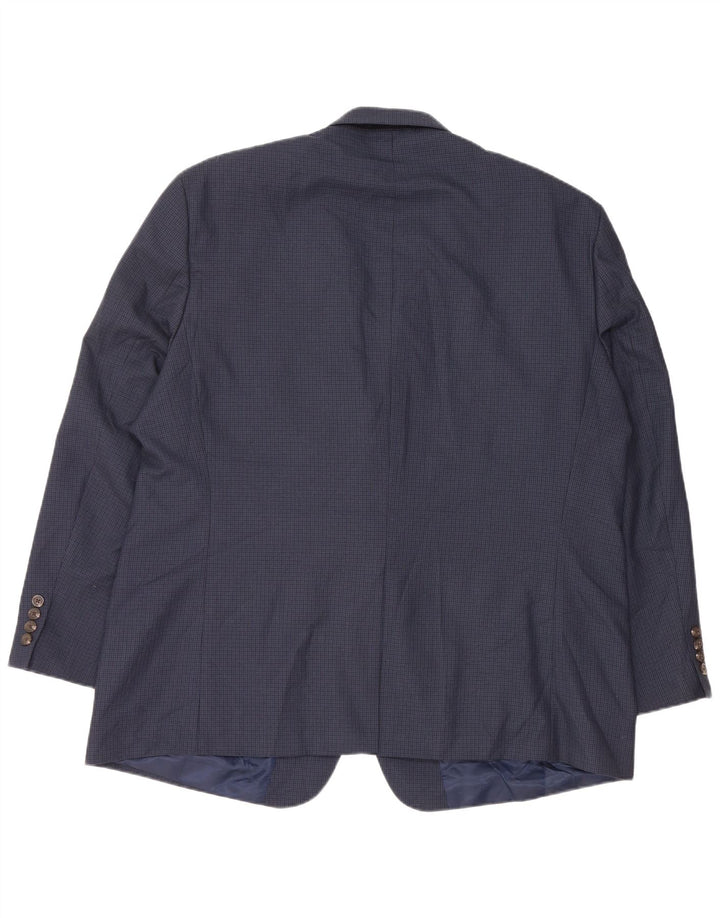 Chaps Herre Blazer Jakke EU 50 Large Navy Blue Houndstooth Polyester