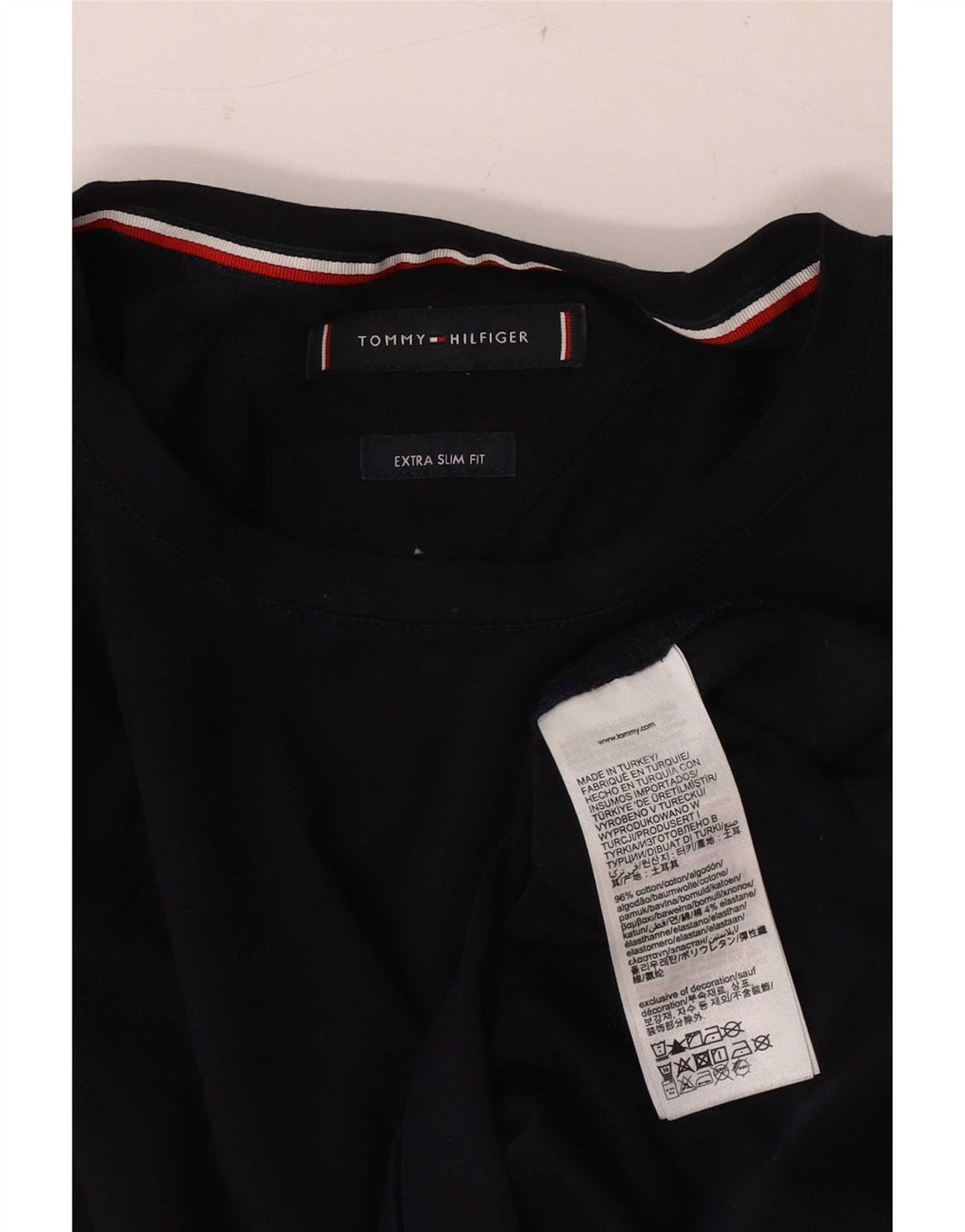 Tommy Hilfiger Herre Extra Slim Top Langærmet Medium Marineblå Bomuld