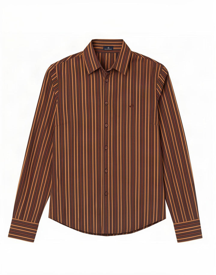 Brooksfield Dameskjorte IT 42 Medium Brun Stribet