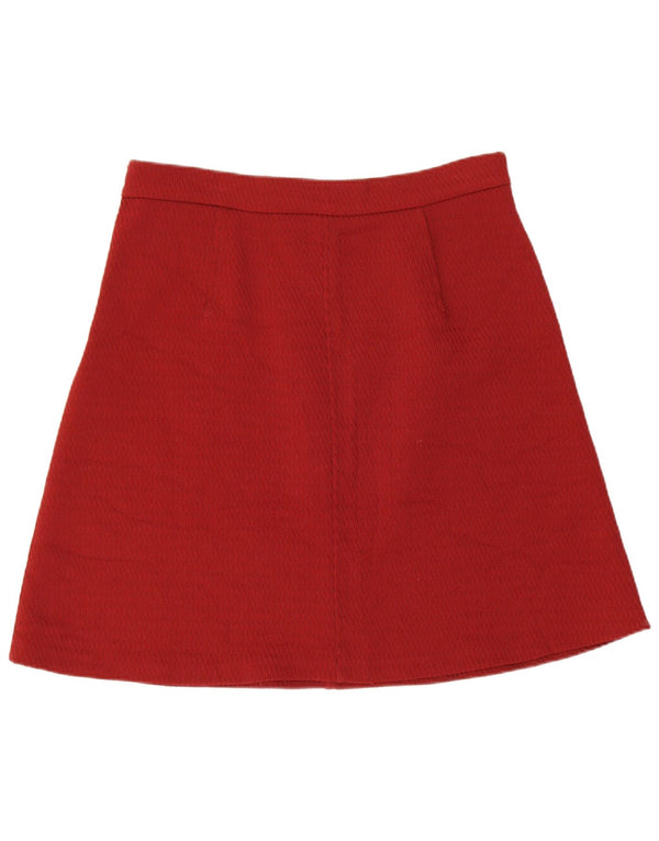 Zara Womens A-Line Skirt Large W30 Burgundy