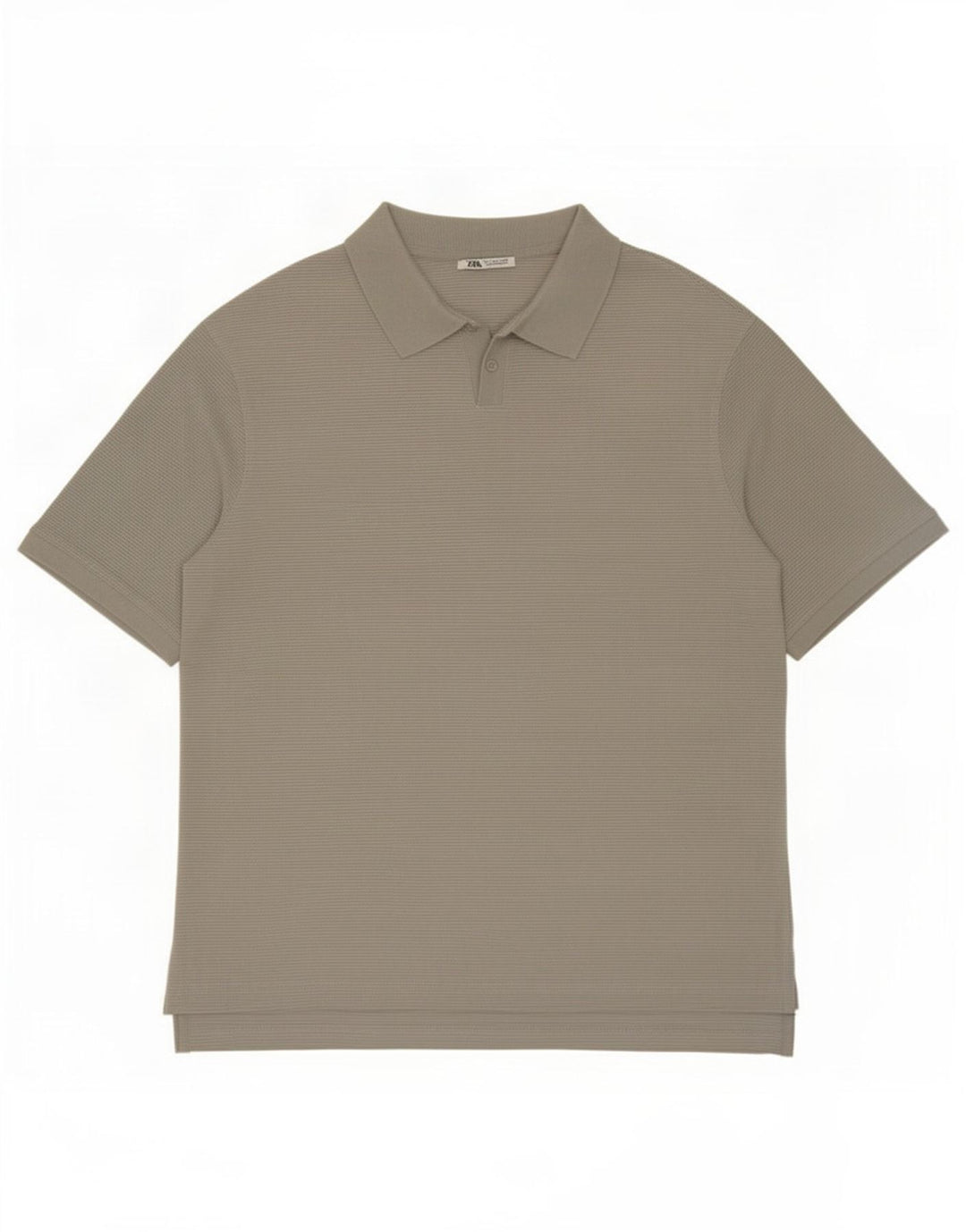 Zara herre poloshirt, stor grå nålestribet bomuld