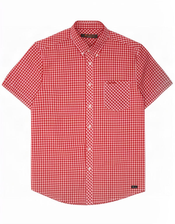 Ben Sherman Heritage Kortærmet Skjorte Stor Rød Gingham Bomuld