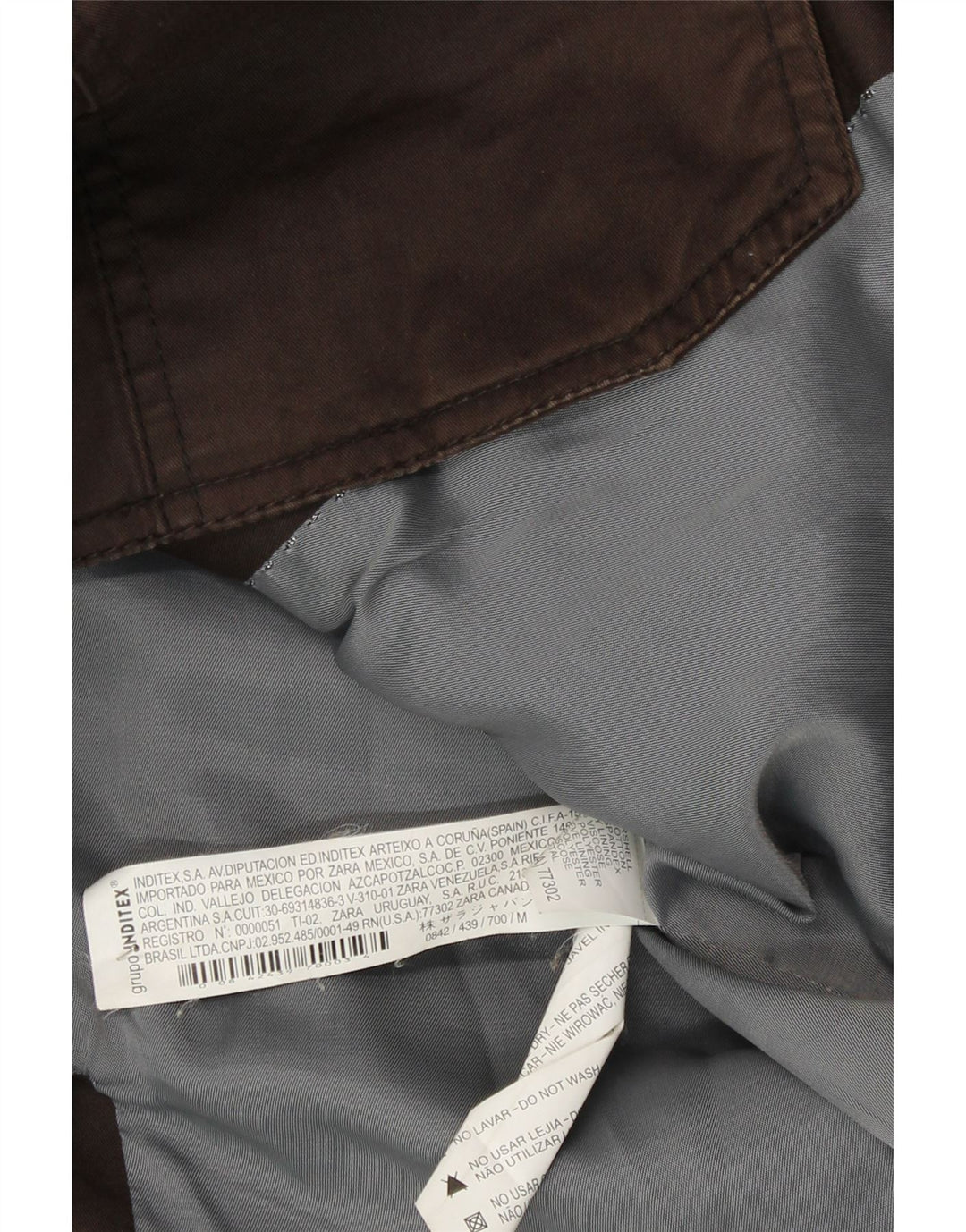 Zara Herre Military Jacket UK 38 Medium Brown Bomuld