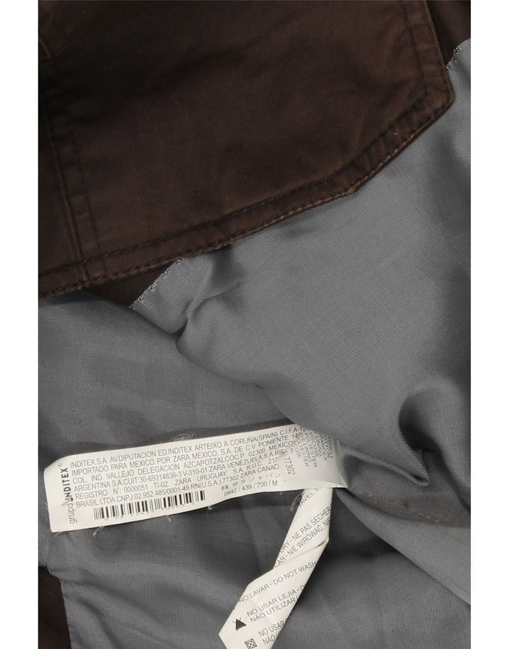 Zara Herre Military Jacket UK 38 Medium Brown Bomuld