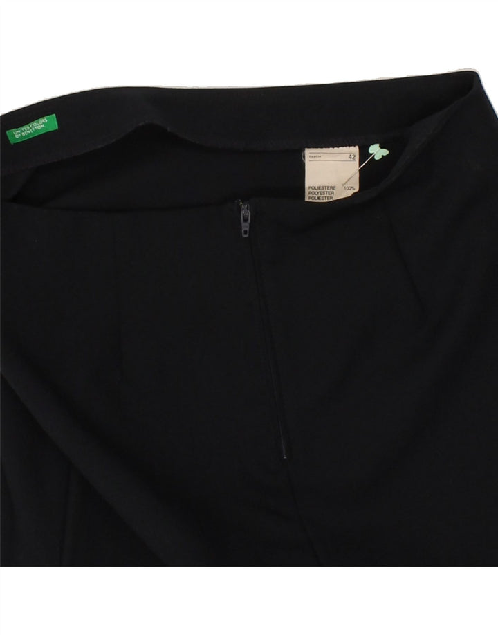 BENETTON Womens Midi Skirt IT 42 Medium W30 Black Polyester Vintage Benetton and Second-Hand Benetton from Messina Hembry 