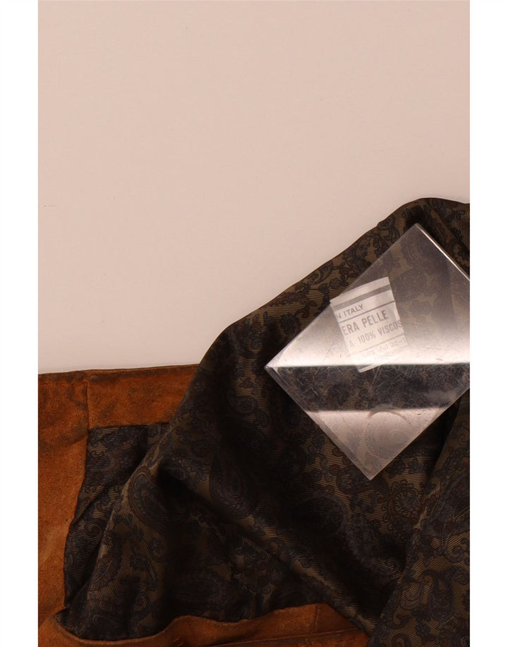 Vintage herre ruskind vest lille brunt læder