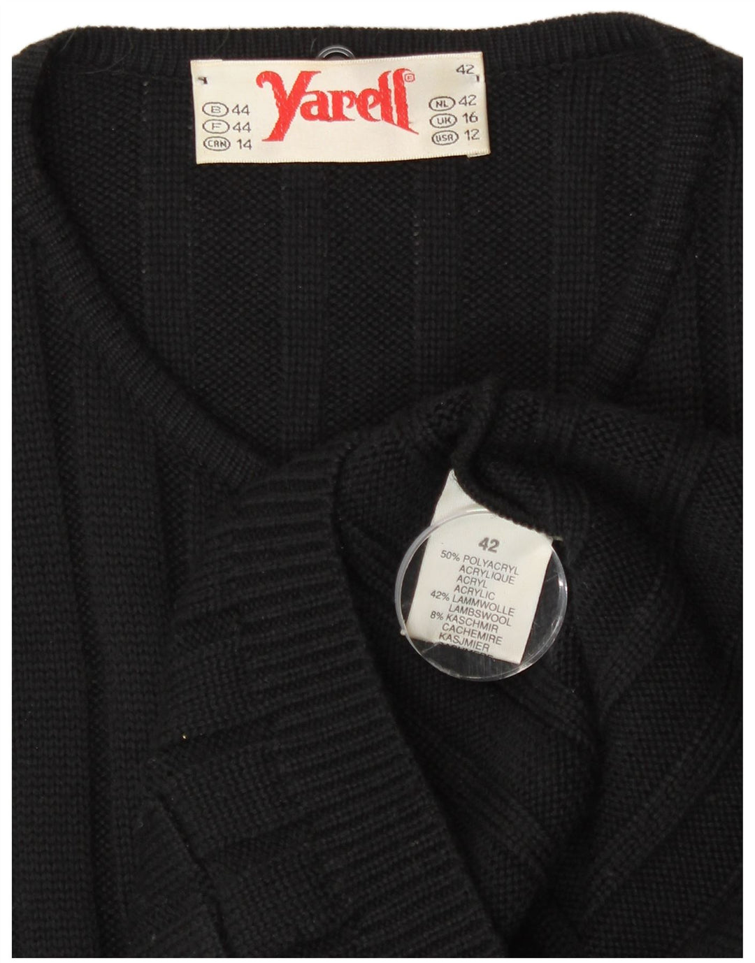 Yarell Womens Longline Cardigan Sweater UK 16 Large Black Polyacrylic