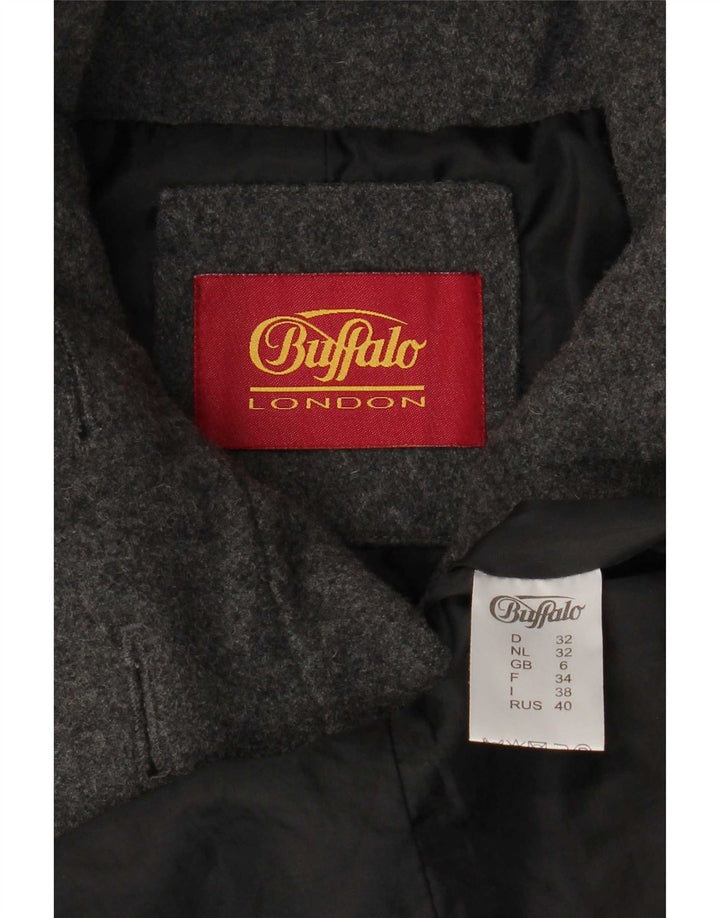 Buffalo Dame Dobbeltradet Frakke UK 6 XS Grå Flecked Uld