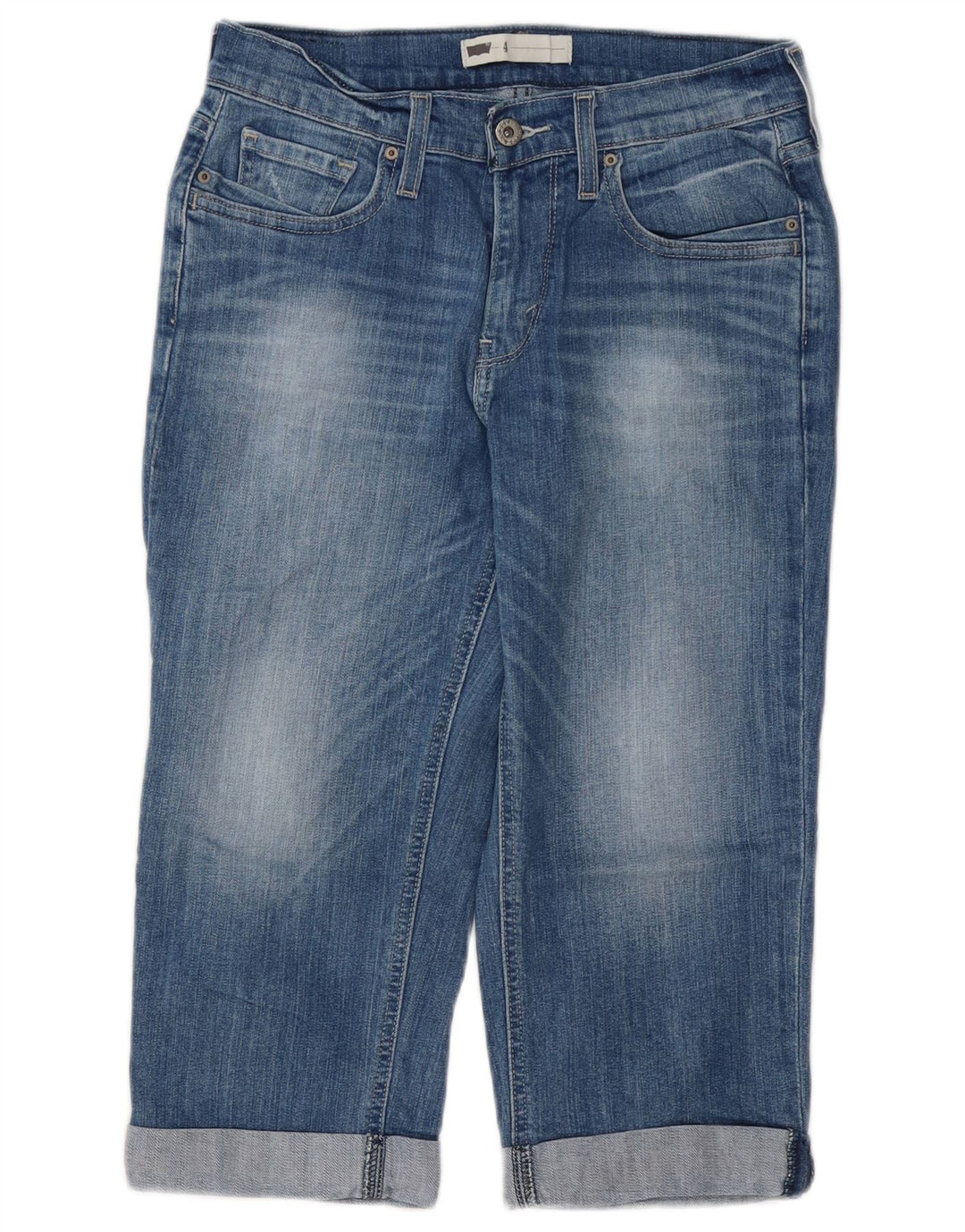LEVI'S Dame Capri Jeans US 4 Small W27 L18 Blå Bomuld