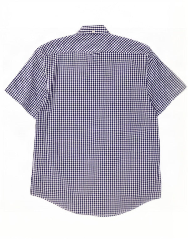 Ben Sherman Kortærmet Herreskjorte Medium Marineblå Gingham Bomuld