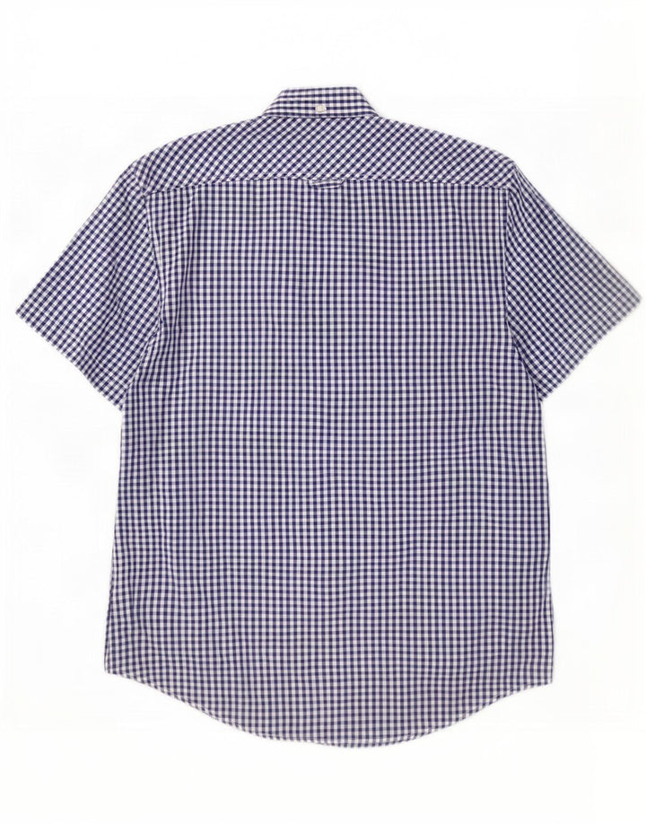 Ben Sherman Kortærmet Herreskjorte Medium Marineblå Gingham Bomuld