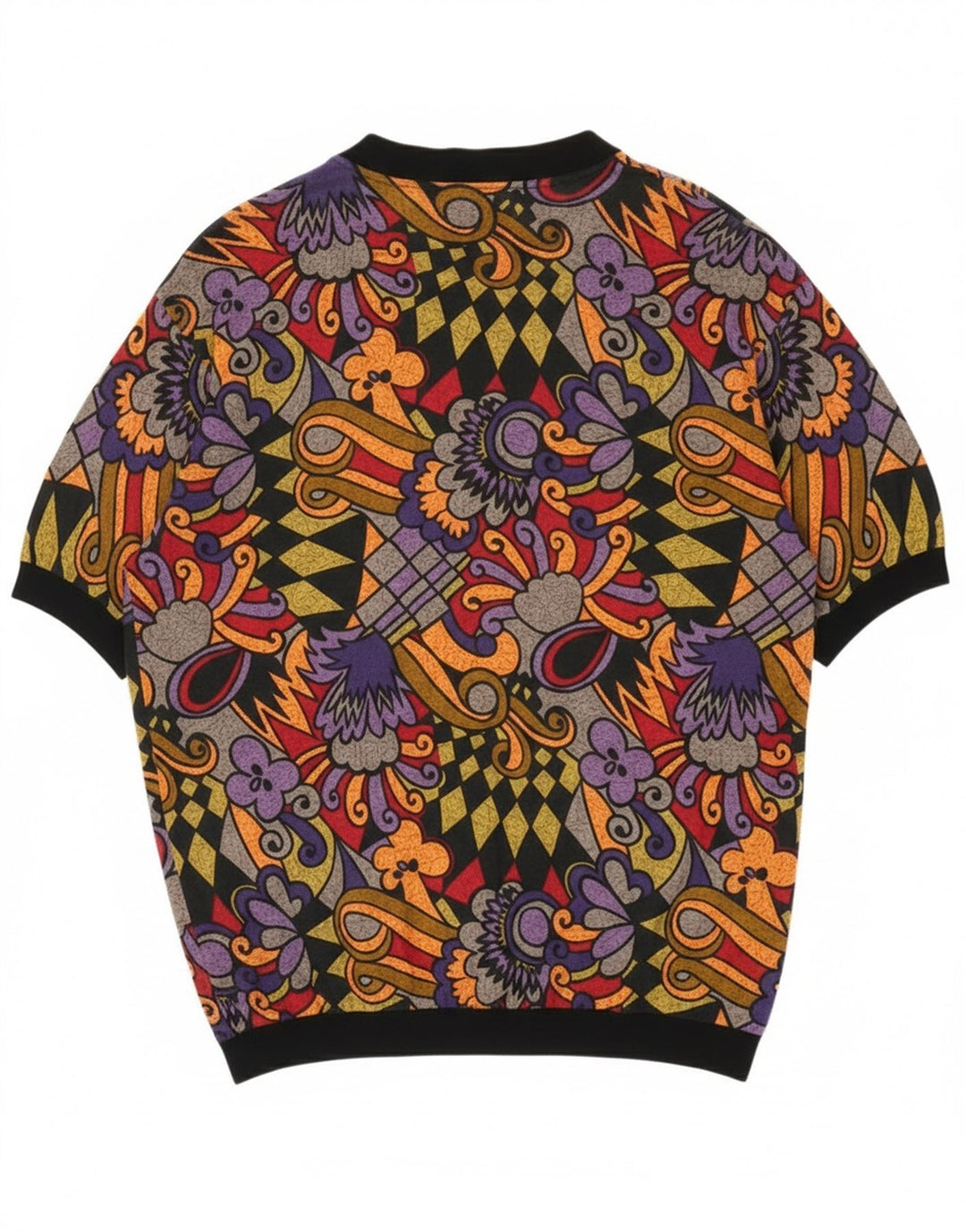 Vintage Kvinders Oversized Cardigan Top UK 16 Stor Flerfarvet Geometrisk