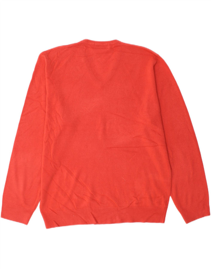 MARKS & SPENCER Herre Blue Harbor V-hals sweater XL Rød Akryl