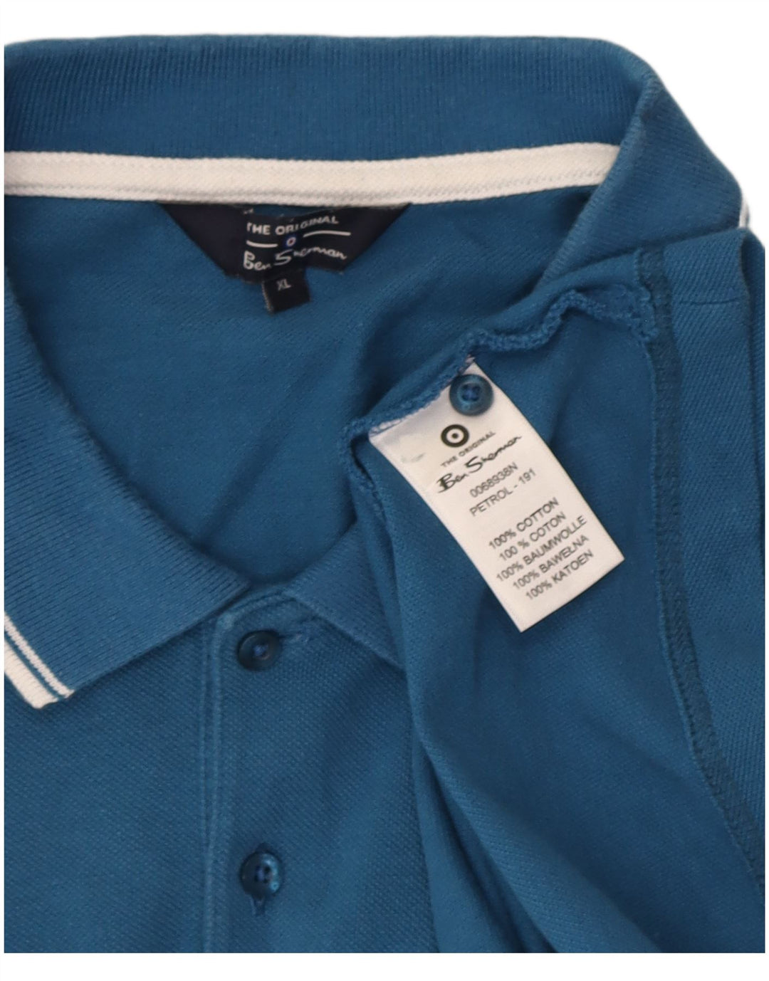 Ben Sherman herre poloshirt XL blå bomuld